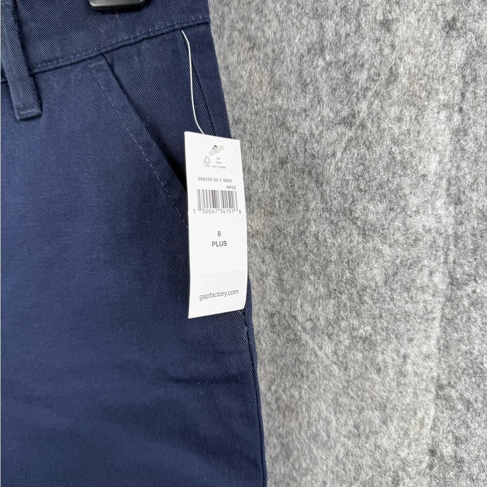 Gap Kids‎ Girl Size 8 Plus adjustable waist uniform chino shorts Nwt navy blue